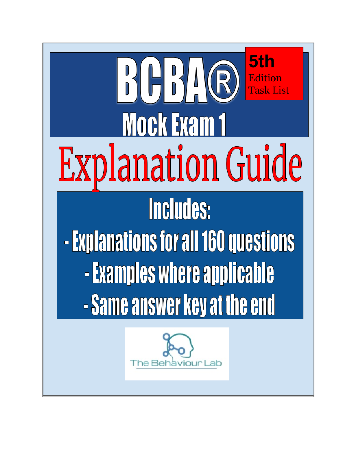 Preview image for 5th Edition BCBA Mock Exam 1 |  Exam Explanation Guide 1 | 5th Edition Task List